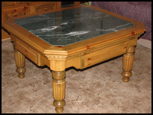 Old World Coffee Table Leg in Application