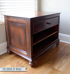 House of Wood cabinet with drawer and bun feet