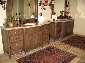 Double Vanity with carved legs